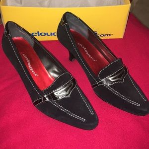 Black Suede Pumps Size 11WW 11 Extra Wide Leather